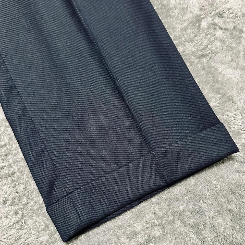 ERMENEGILDO ZEGNA Suit Pants Men's 36R Blue Wool Pleated Cuffed Tailored Romania